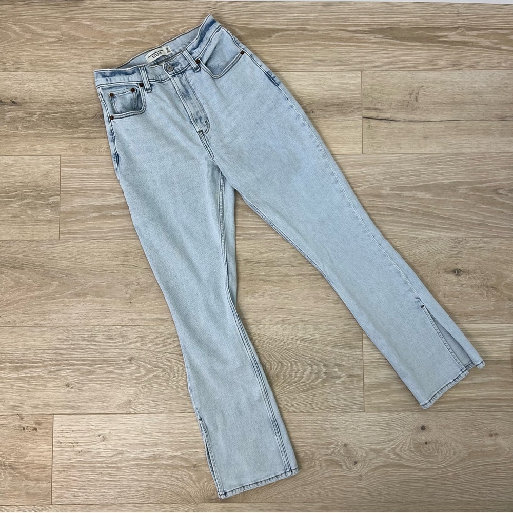 Abercrombie & Fitch curve love Light Blue Straight Leg Jeans